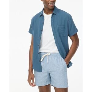 J. Crew Linen Blend Dock Shorts Mens Large Blue Coastal Preppy Nautical Casual